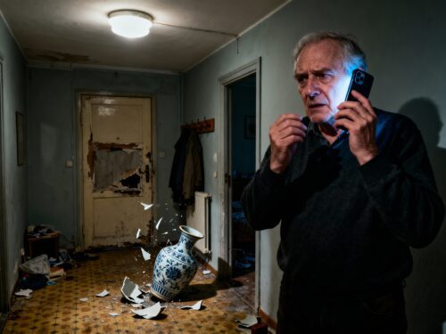 Nach dem Angriff des Betreuten dokumentiert der ehrenamtliche Betreuer den Schaden und meldet den Vorfall als Arbeitsunfall.