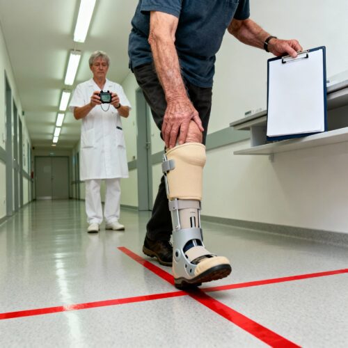 Trotz Knieorthese prüft die DRV die Restleistungsfähigkeit des Klägers für eine zumutbare Verweisungstätigkeit.